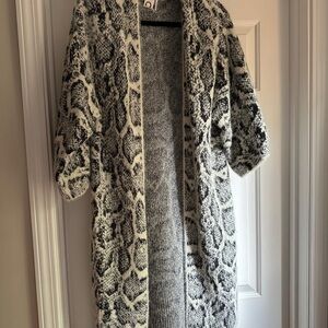 Anthropologie Animal Print Long Cardigan
